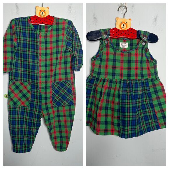 Vintage 1990s Y2K Baby Gap Plaid Check Patch Dress - 12-18 Months - Picture 5 of 5